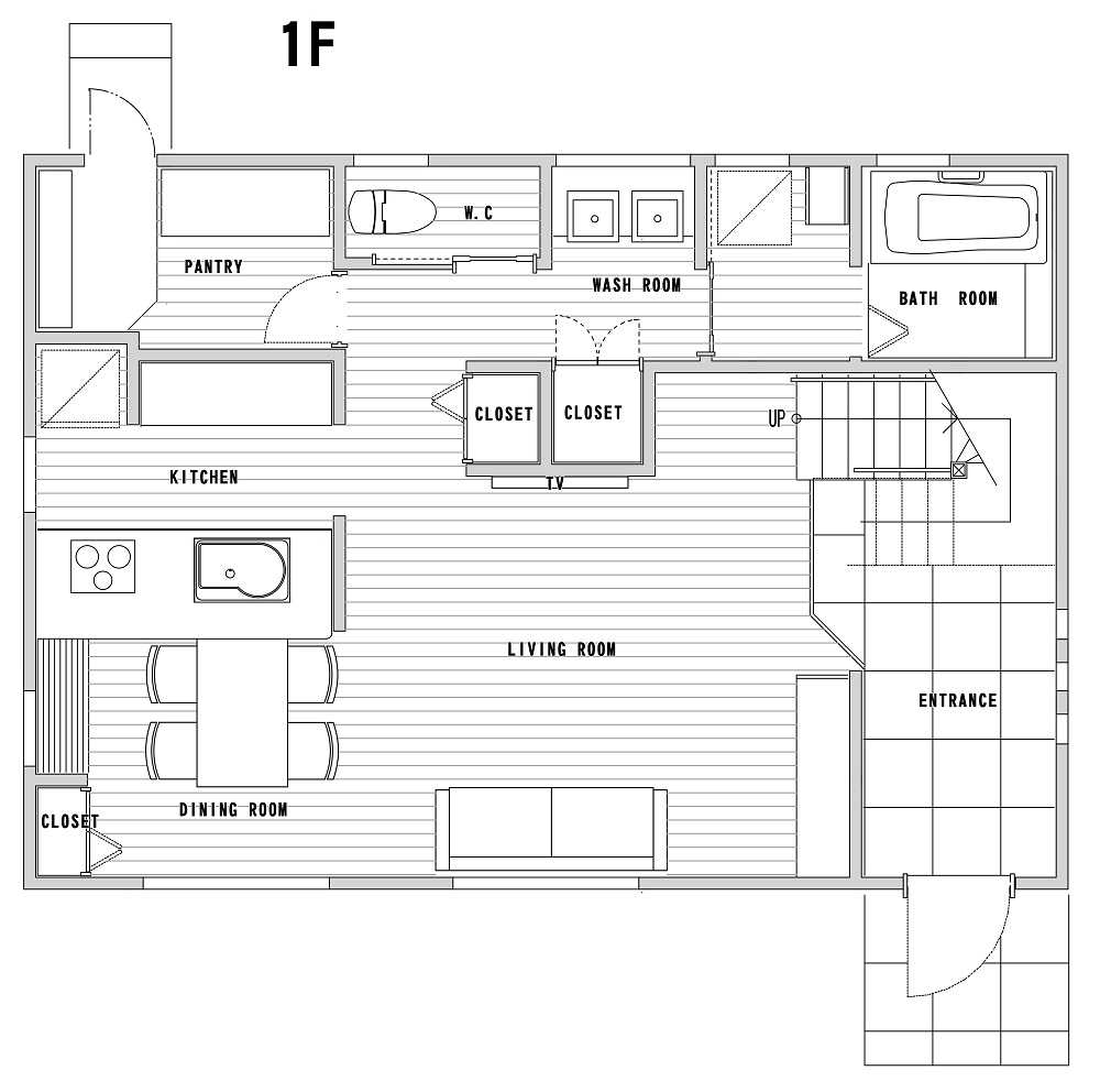 モデルプラン_二階建てプラン設計図_1F